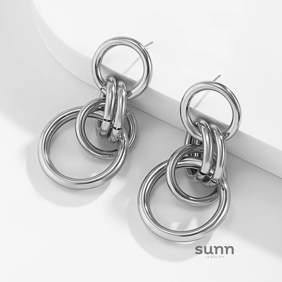 Desirae Geometric Chain Earrings