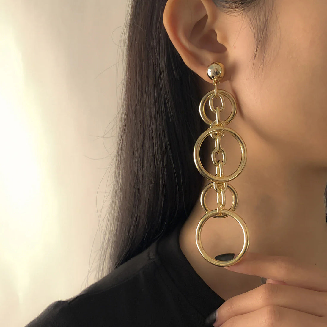 Desirae Geometric Chain Earrings