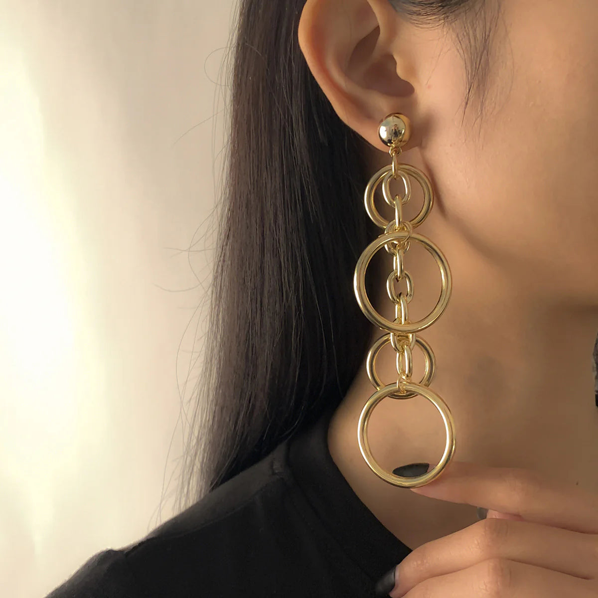 Desirae Geometric Chain Earrings