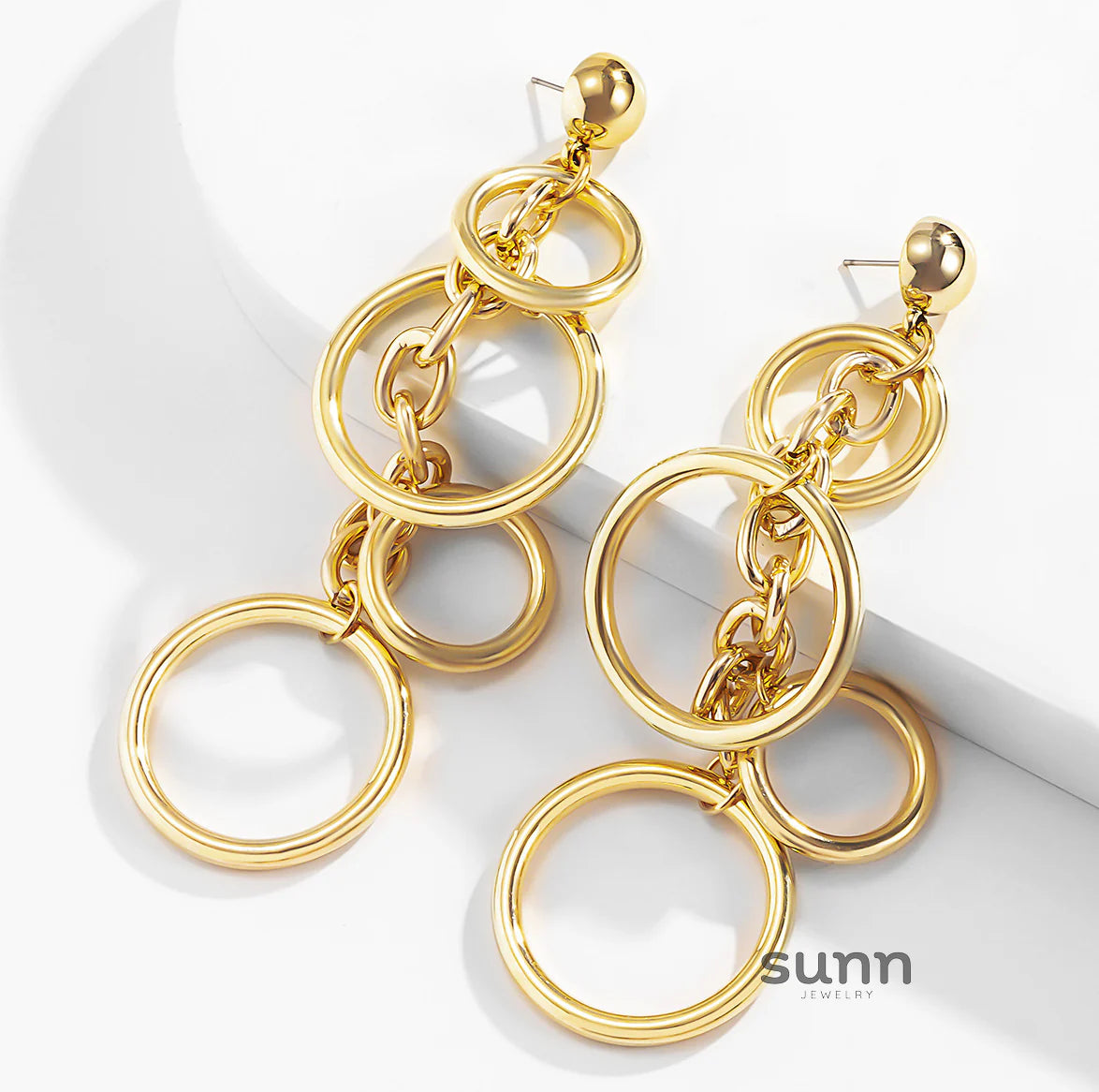 Desirae Geometric Chain Earrings