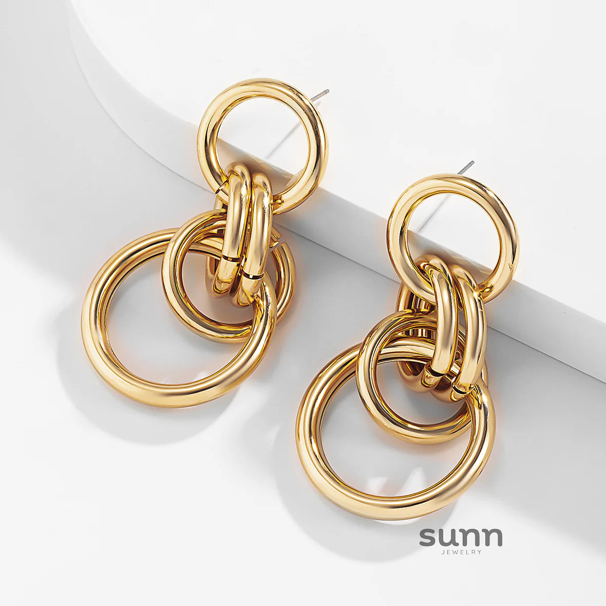 Desirae Geometric Chain Earrings