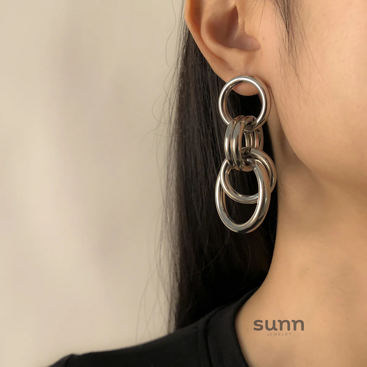 Desirae Geometric Chain Earrings