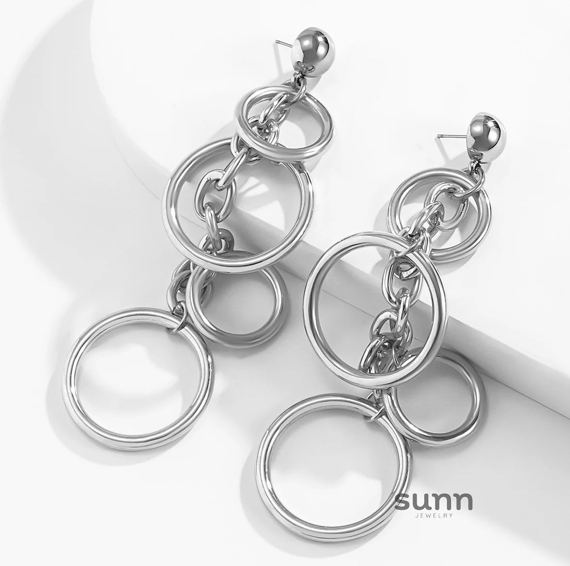 Desirae Geometric Chain Earrings