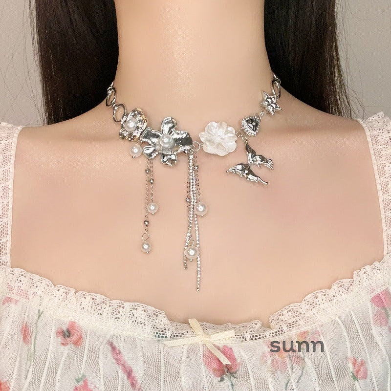 Desire Butterfly Pearl Necklace [4X4GWHFC]