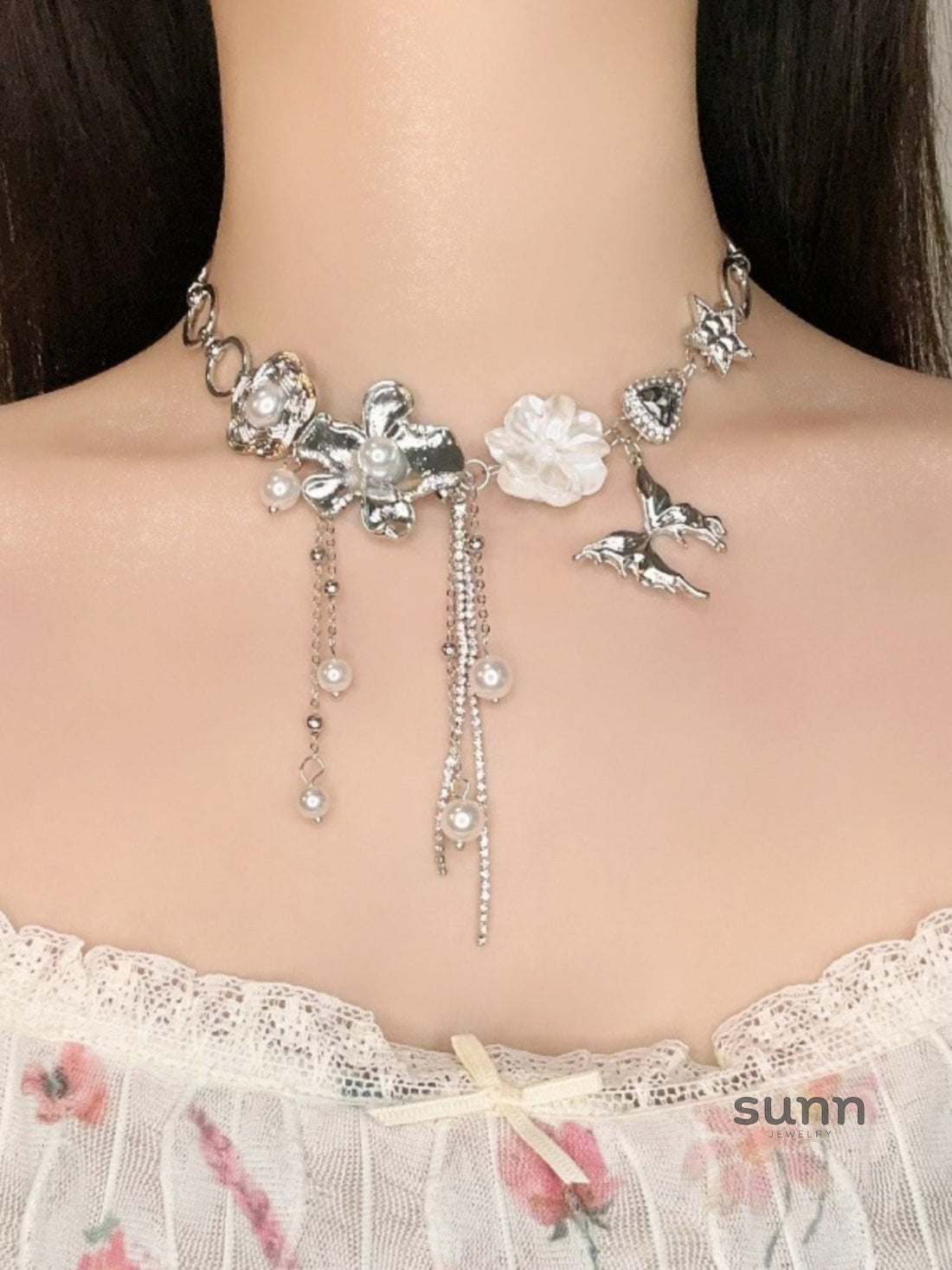 Desire Butterfly Pearl Necklace [EYCSG3FE]