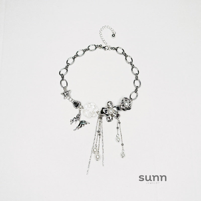 Desire Butterfly Pearl Necklace [14GRPEOK]