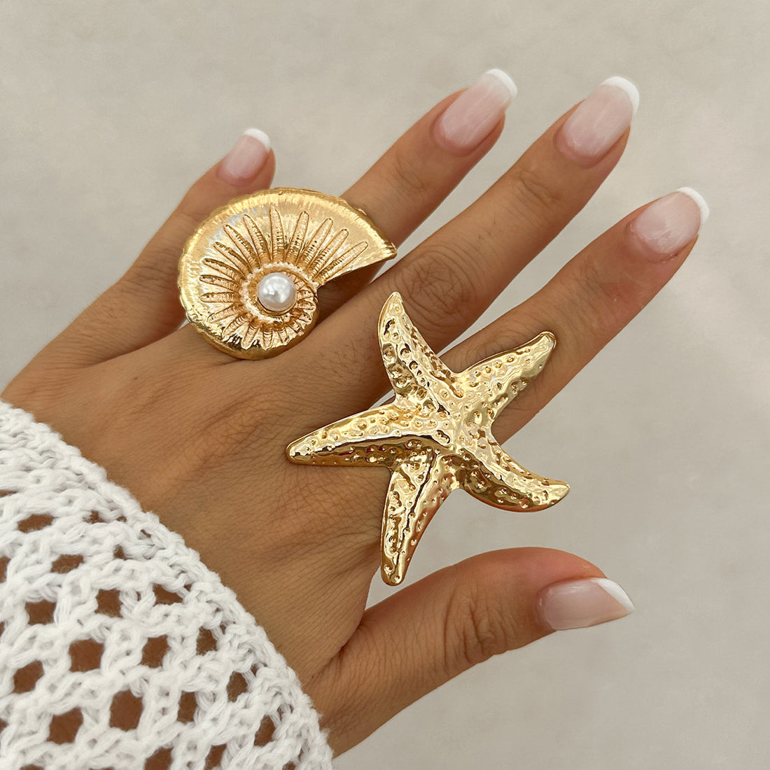 Destini Pearl Seashell Ring [CF1WO32O]