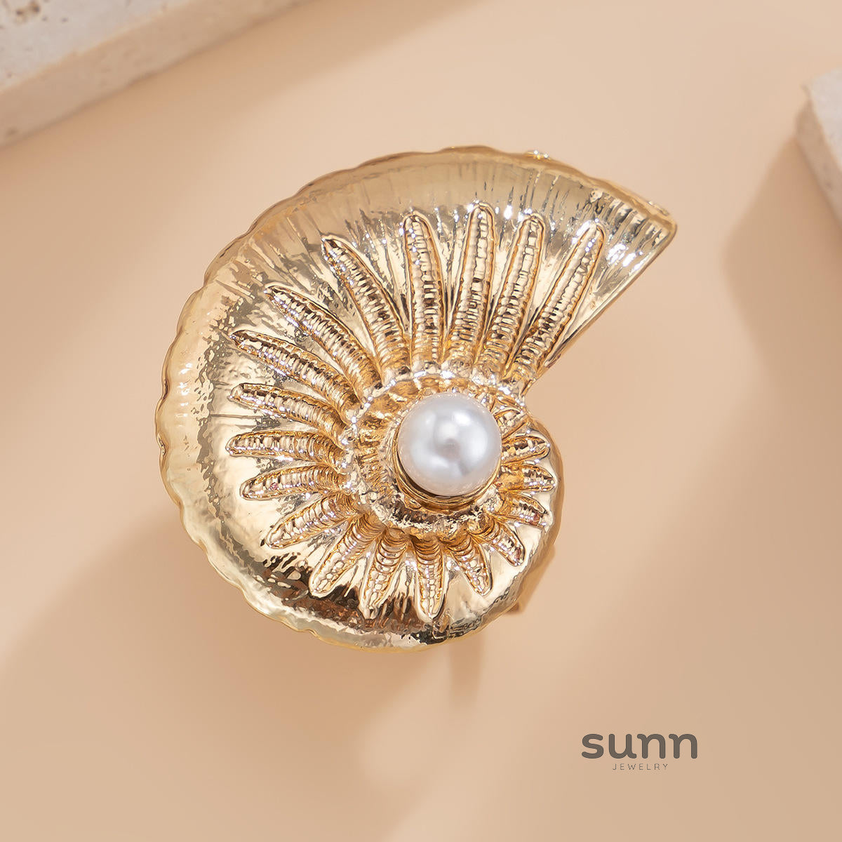 Destini Pearl Seashell Ring [03PIQ1RC]
