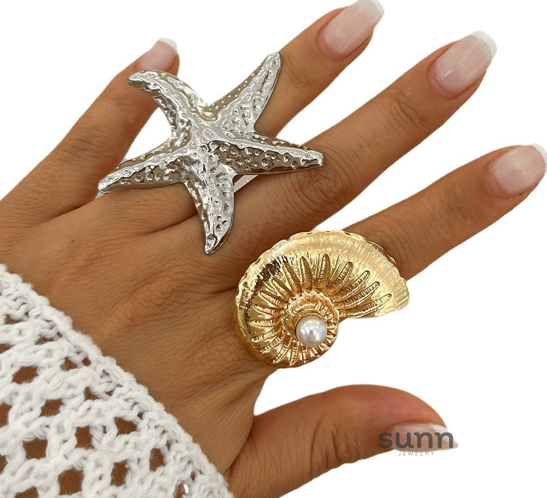 Destini Pearl Seashell Ring [1YIF3QM2]