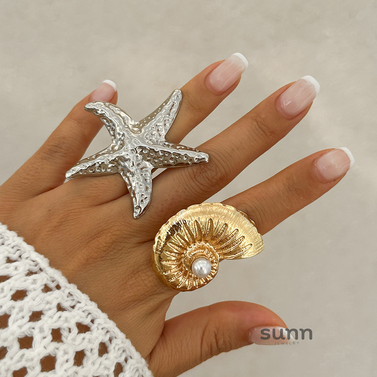 Destini Pearl Seashell Ring [ZD0B1NPP]
