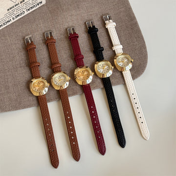 Destini Vintage Leather Watch [S8EACSFW]