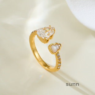 Devin Natural Shell Flower Ring [YVP9H6HK]