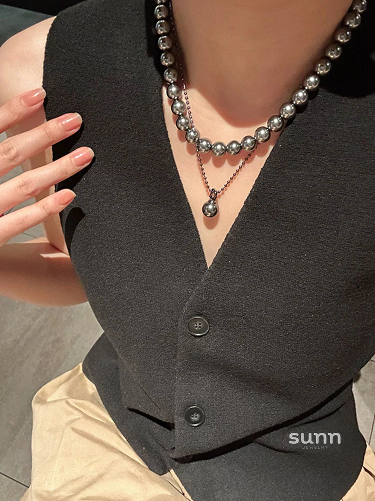 Devon Black Tahitian Pearl Necklace