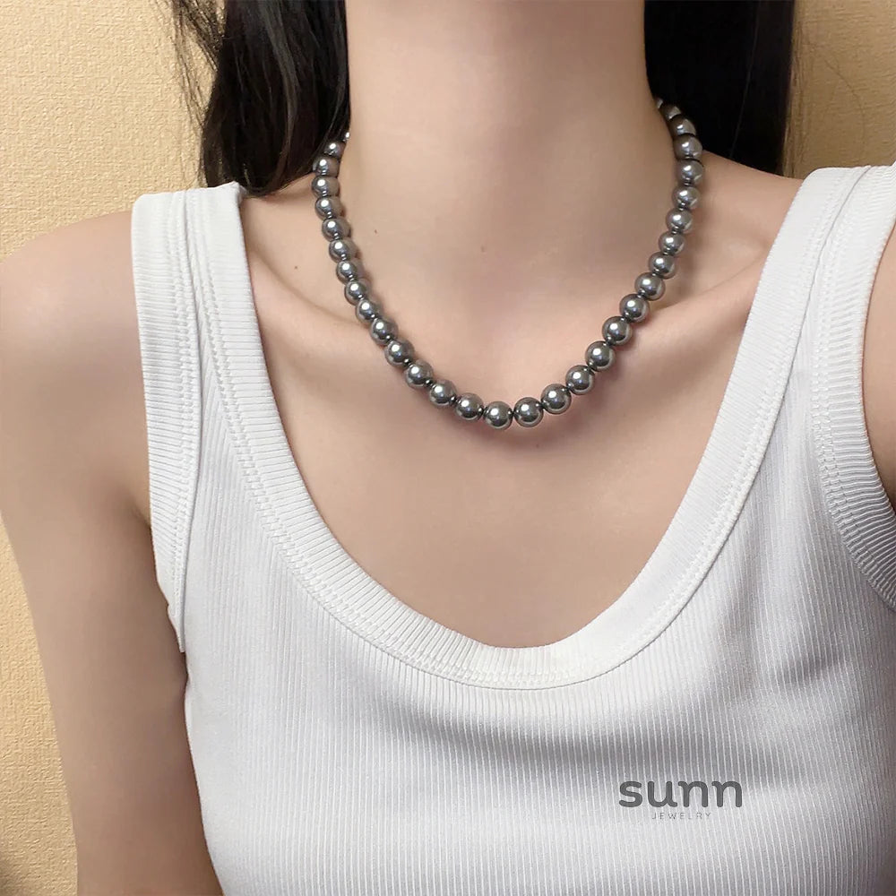 Devon Black Tahitian Pearl Necklace