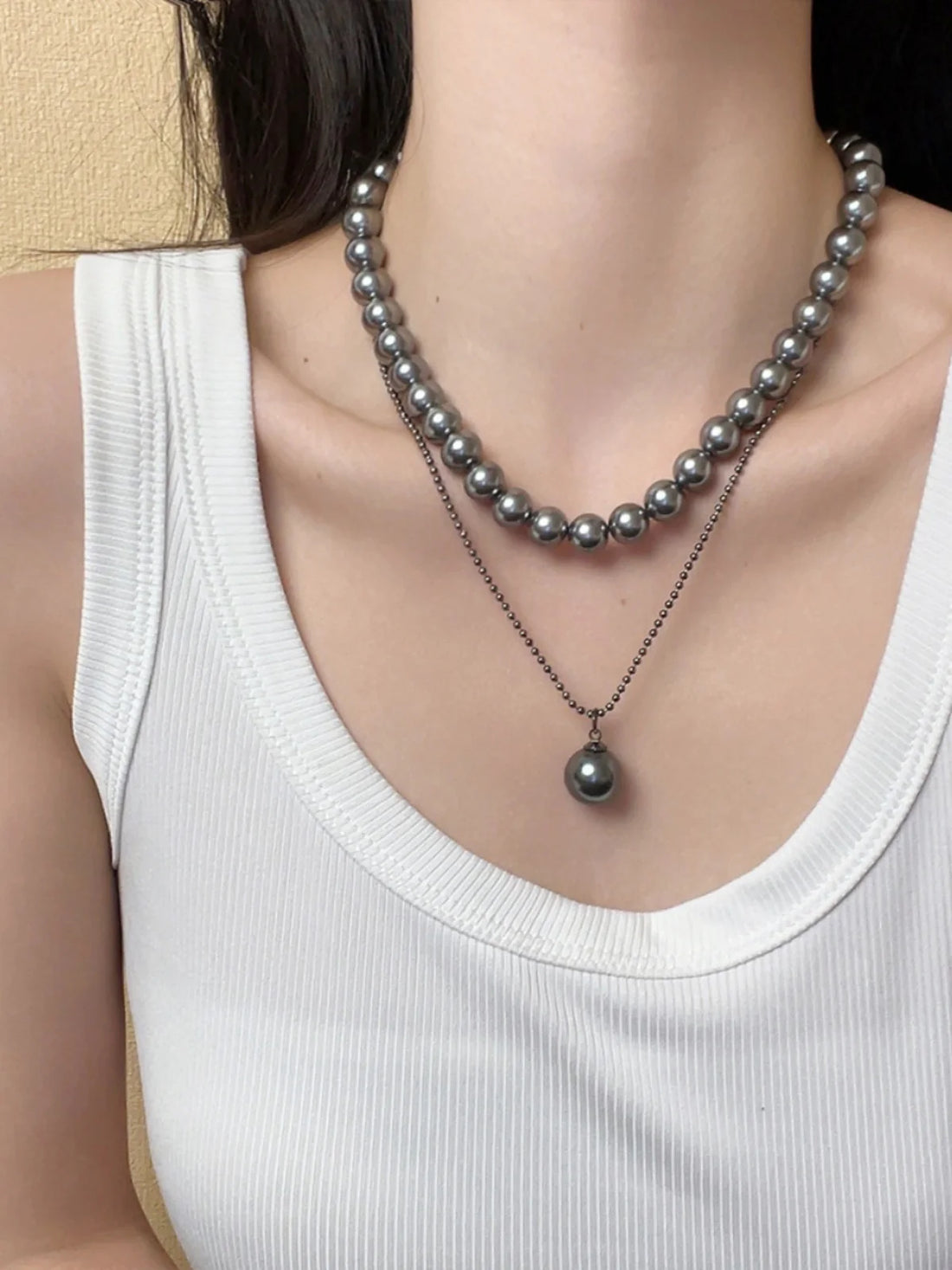 Devon Black Tahitian Pearl Necklace