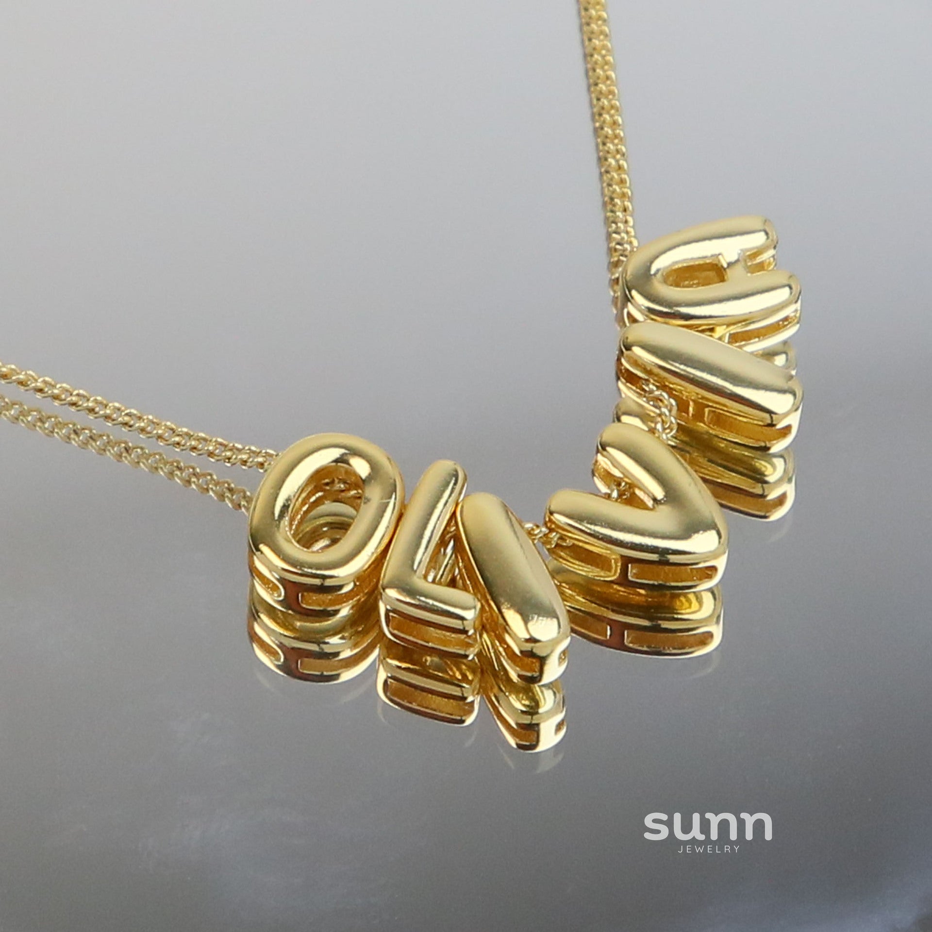 Devora Bubble Letter Necklace [MLMRN955]