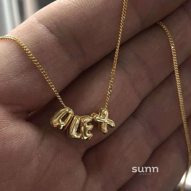 Devora Bubble Letter Necklace [YDIYC80G]
