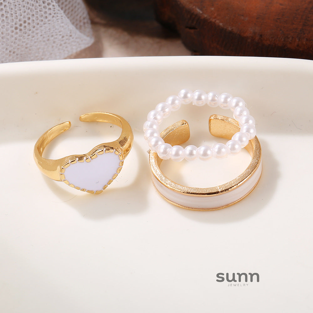 Devora Pearl Heart Open Ring [L3M1B1GG]