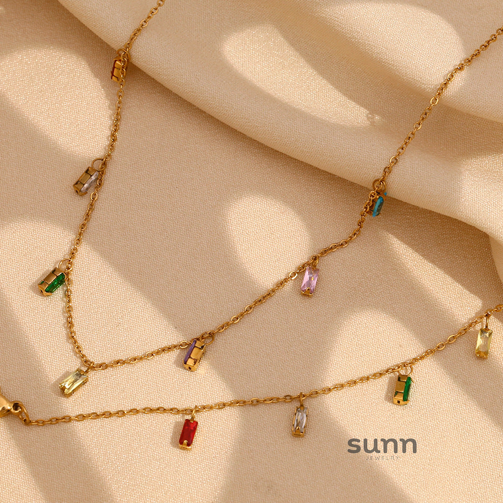 Devorah Square Zircon Necklace [H3JXMPJ8]