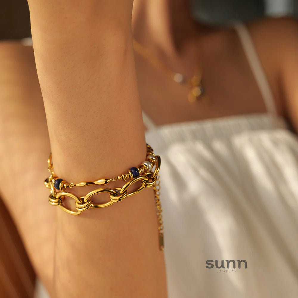 Diala Pearl Lapis Bracelet