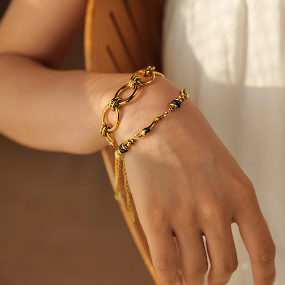 Diala Pearl Lapis Bracelet
