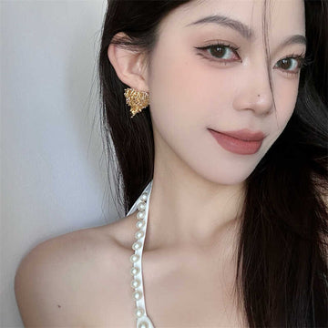 Diem Zircon Heart Hoops [C9UNOXZP]