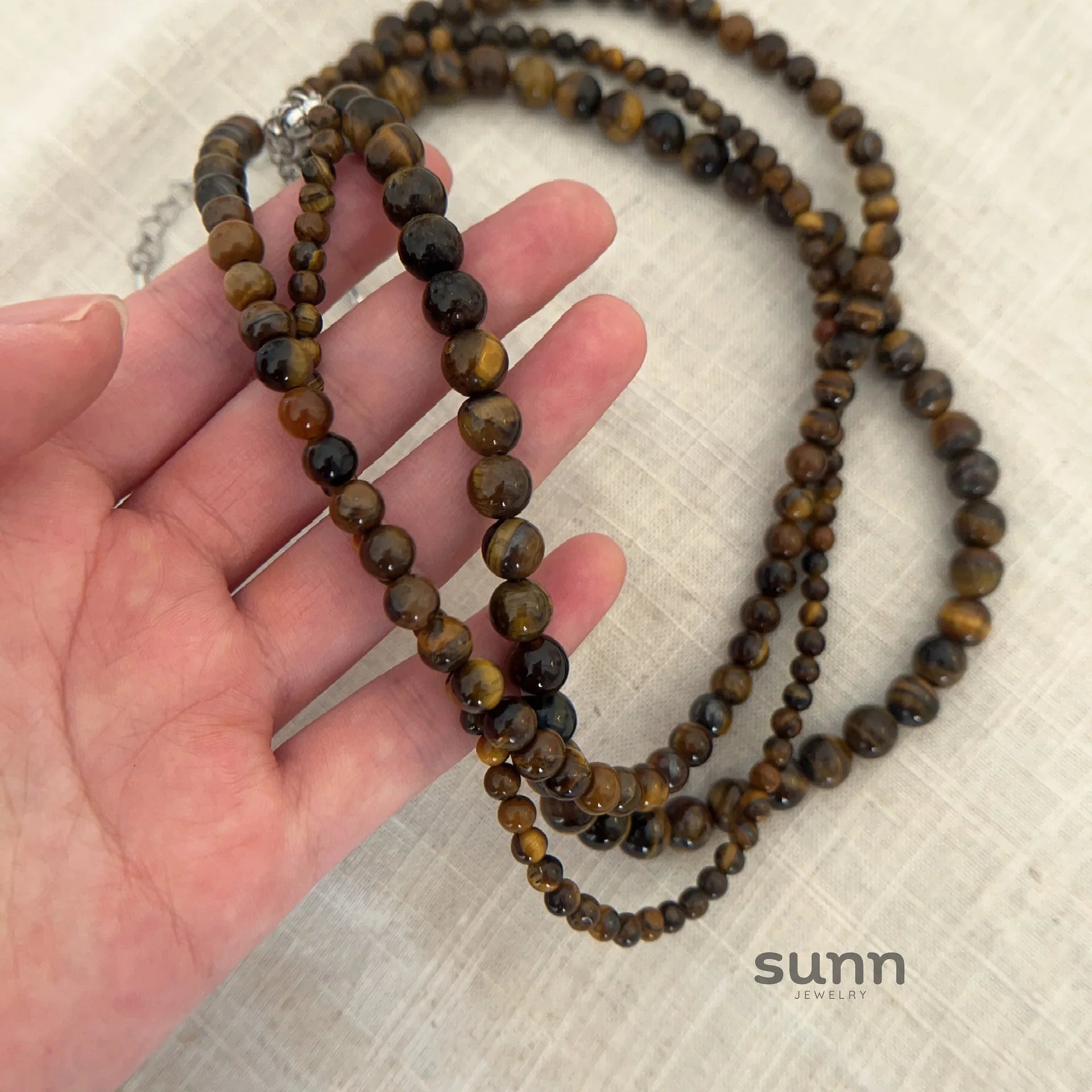 Domenica Tiger Eye Beaded Necklace