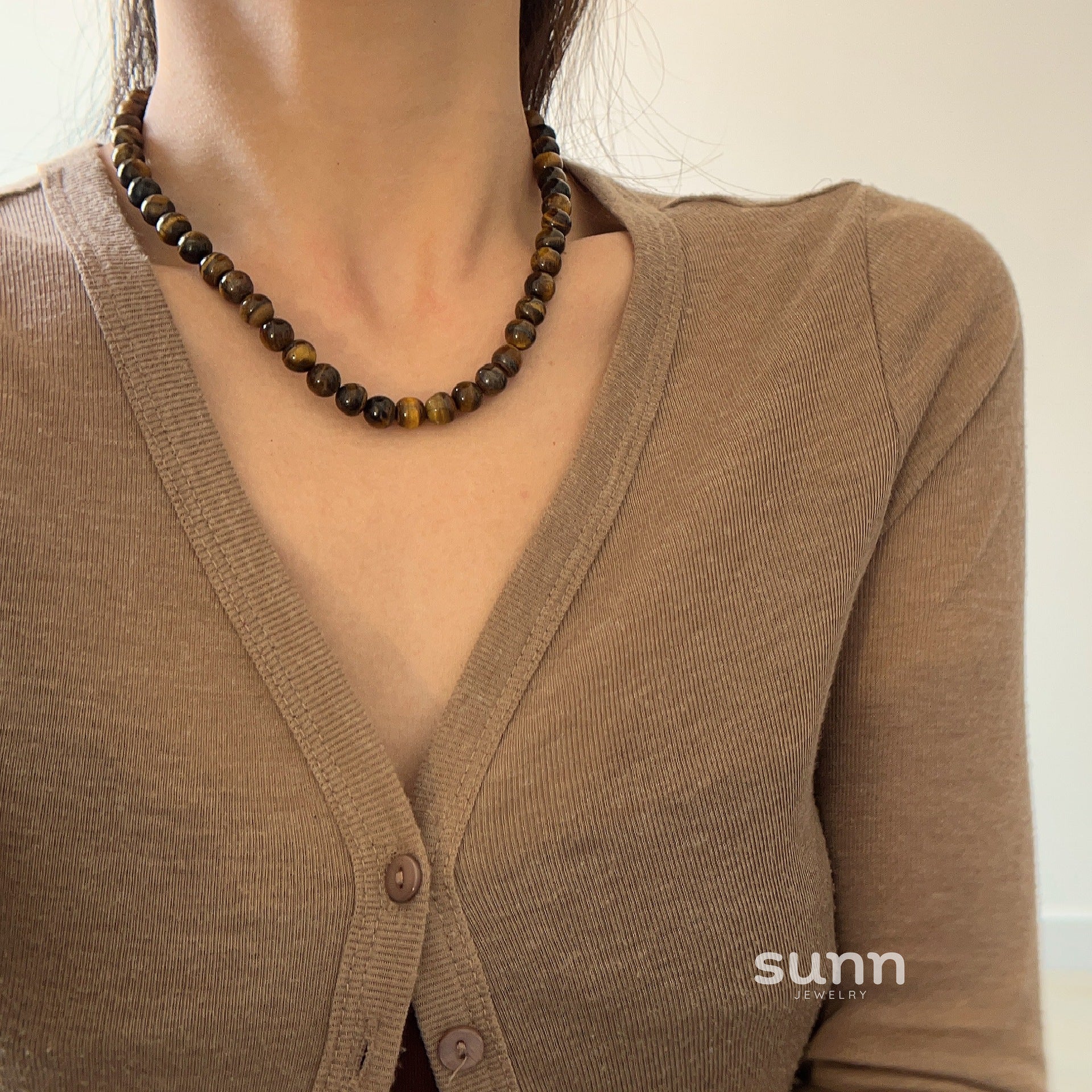 Domenica Tiger Eye Beaded Necklace