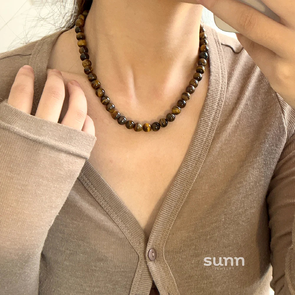 Domenica Tiger Eye Beaded Necklace