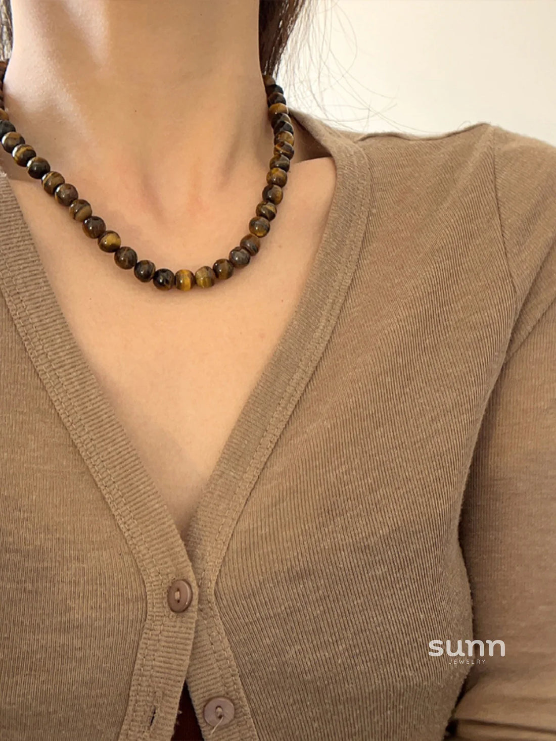 Domenica Tiger Eye Beaded Necklace
