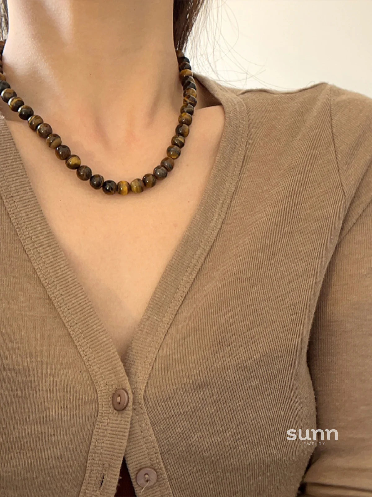 Domenica Tiger Eye Beaded Necklace