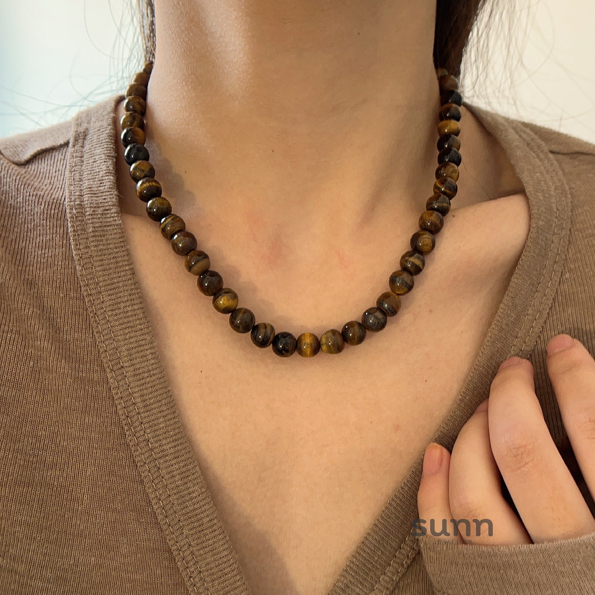 Domenica Tiger Eye Beaded Necklace