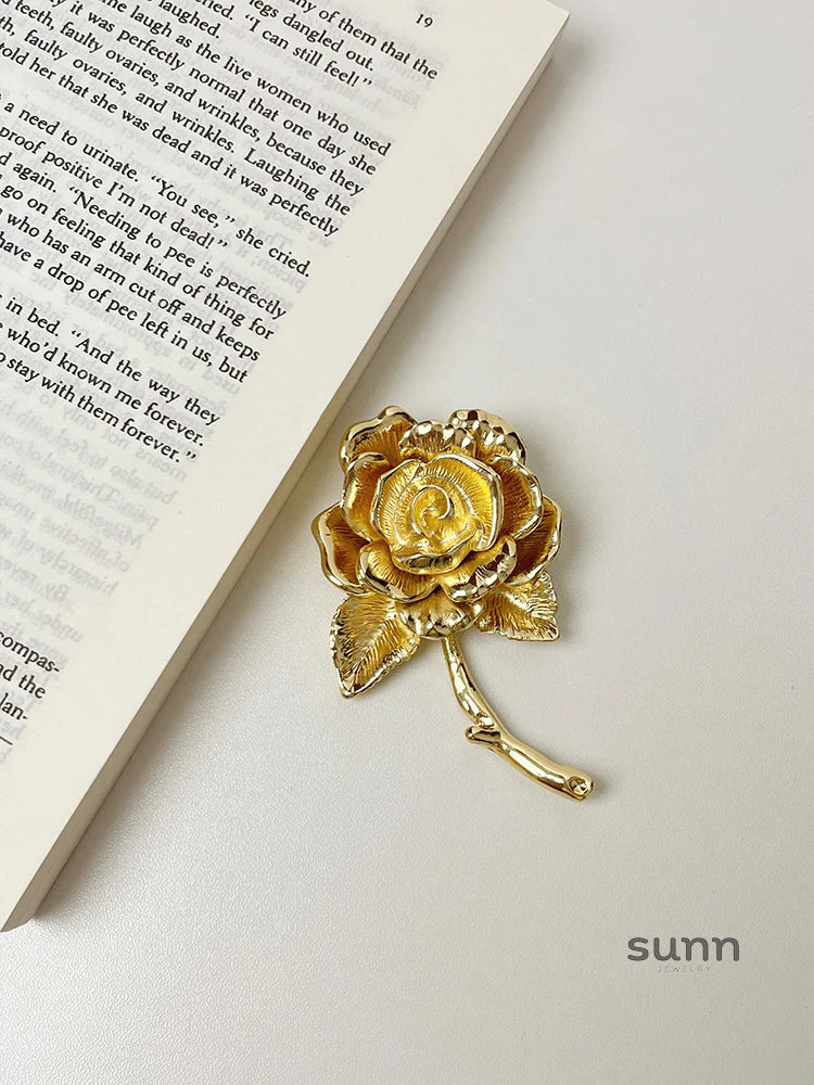 Dora Golden Rose Brooch
