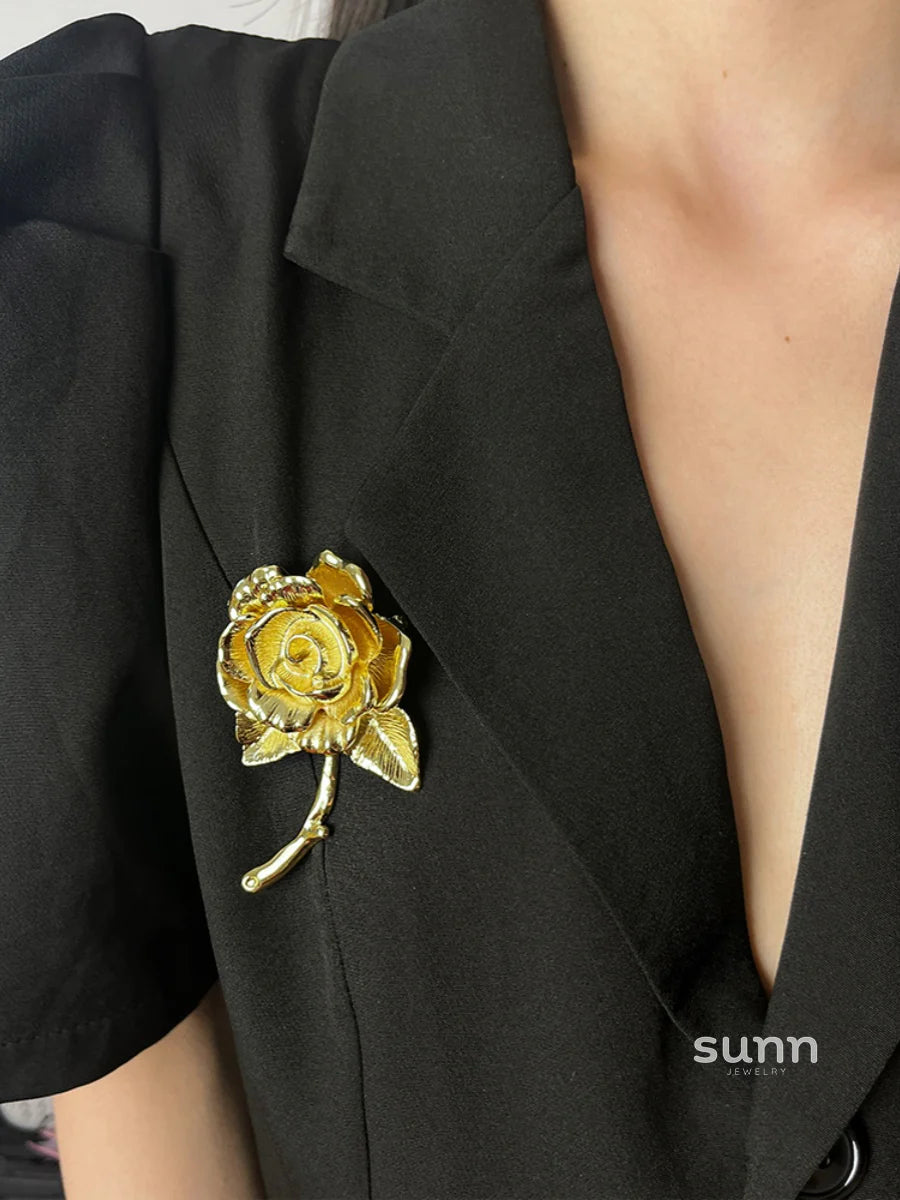 Dora Golden Rose Brooch