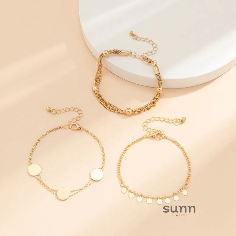 Dora Layered Sequin Bracelet Set