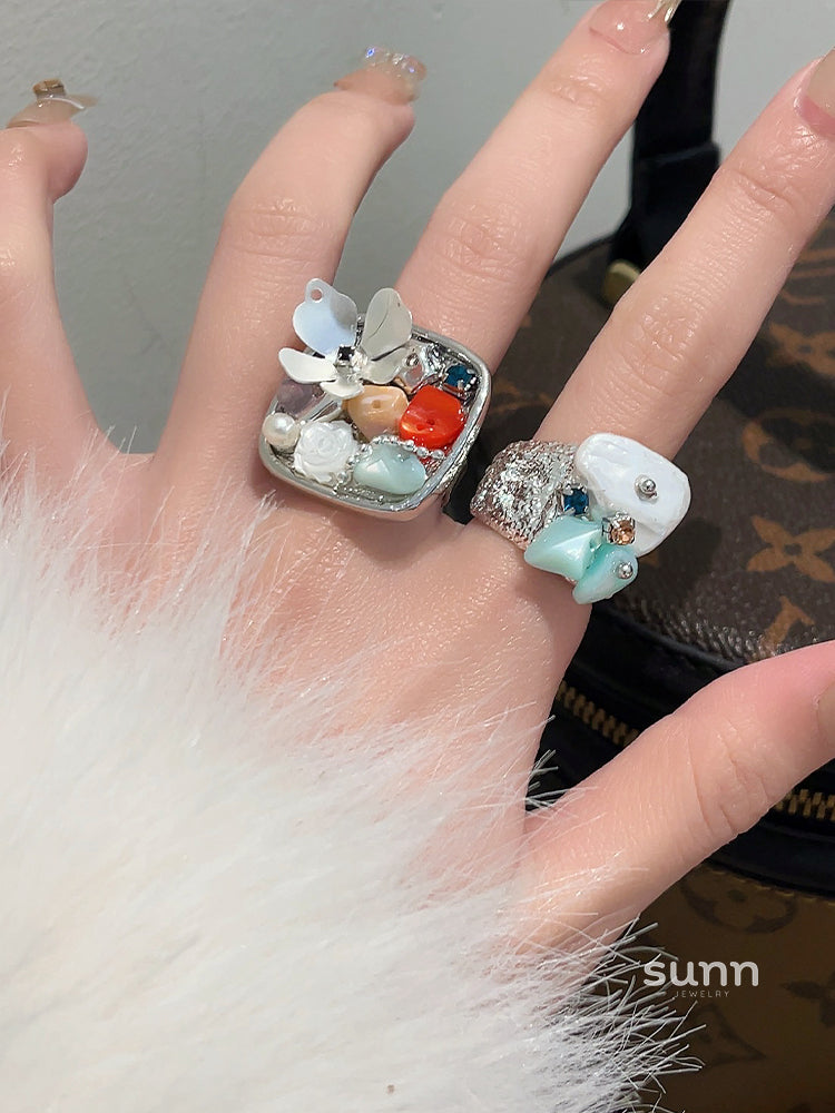 Draya Colorful Beaded Open Ring [HY2JPKX9]