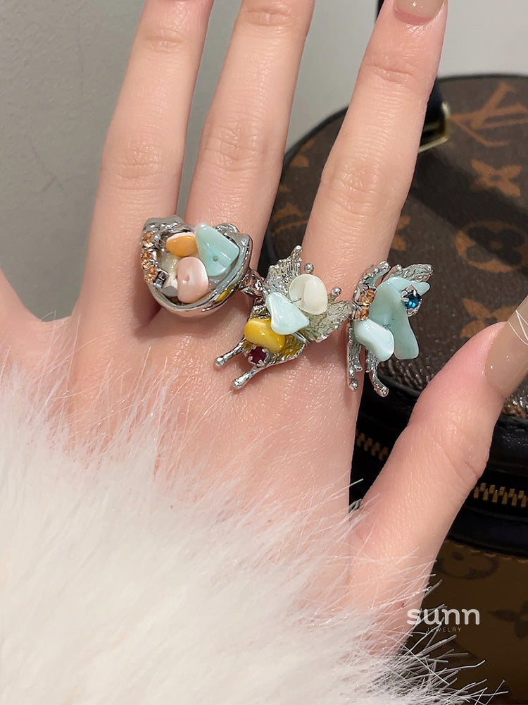 Draya Colorful Beaded Open Ring [3S8I8V93]