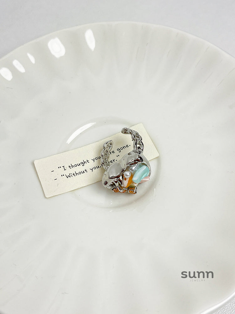 Draya Colorful Beaded Open Ring [2XP86OAA]