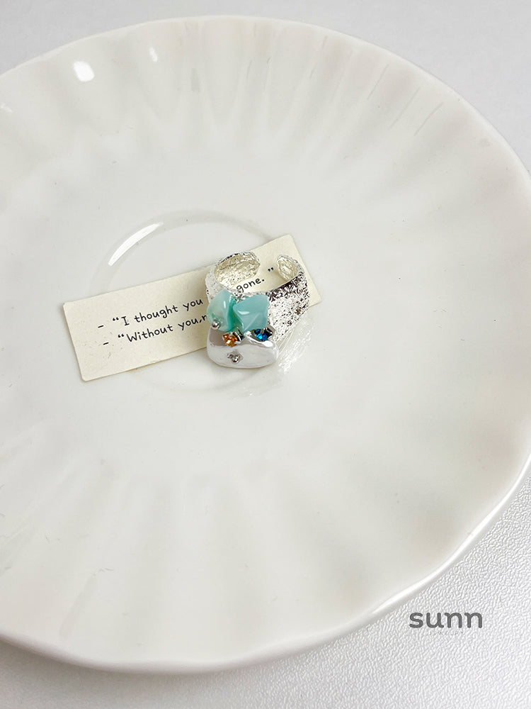 Draya Colorful Beaded Open Ring [GDK5ND7L]