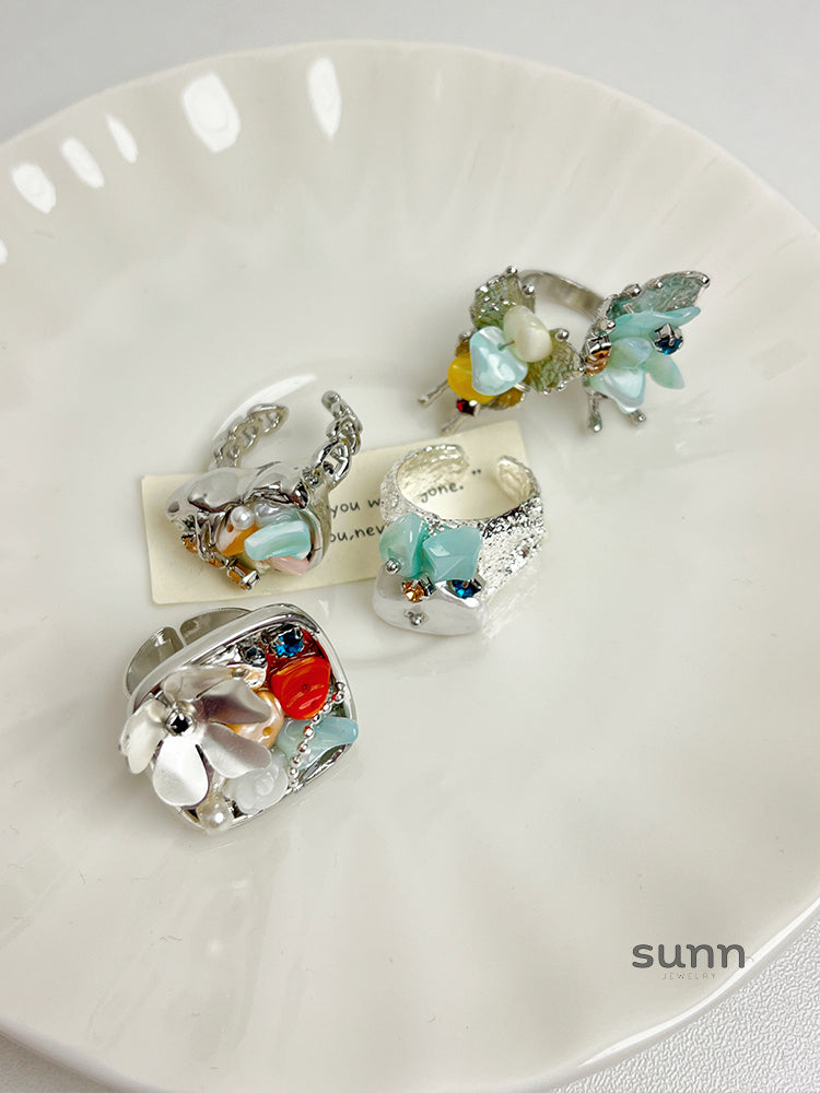 Draya Colorful Beaded Open Ring [IJVXLAUO]