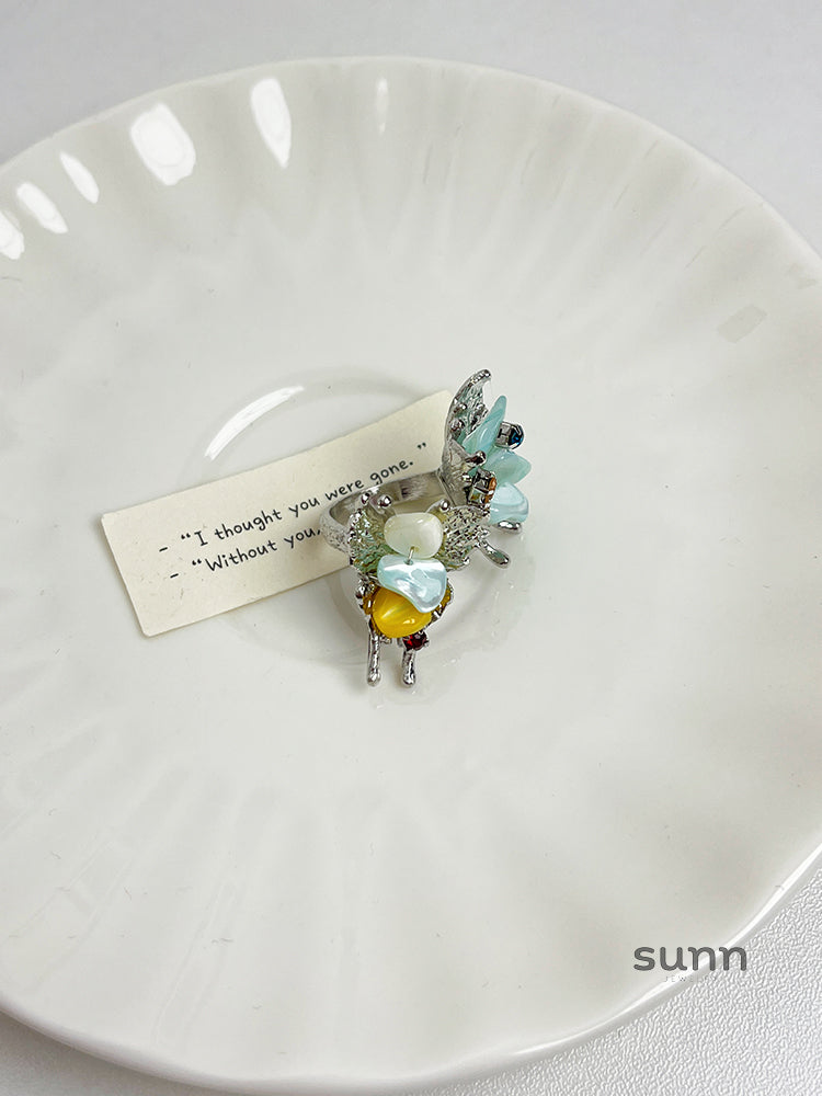 Draya Colorful Beaded Open Ring [9O0HKXTJ]