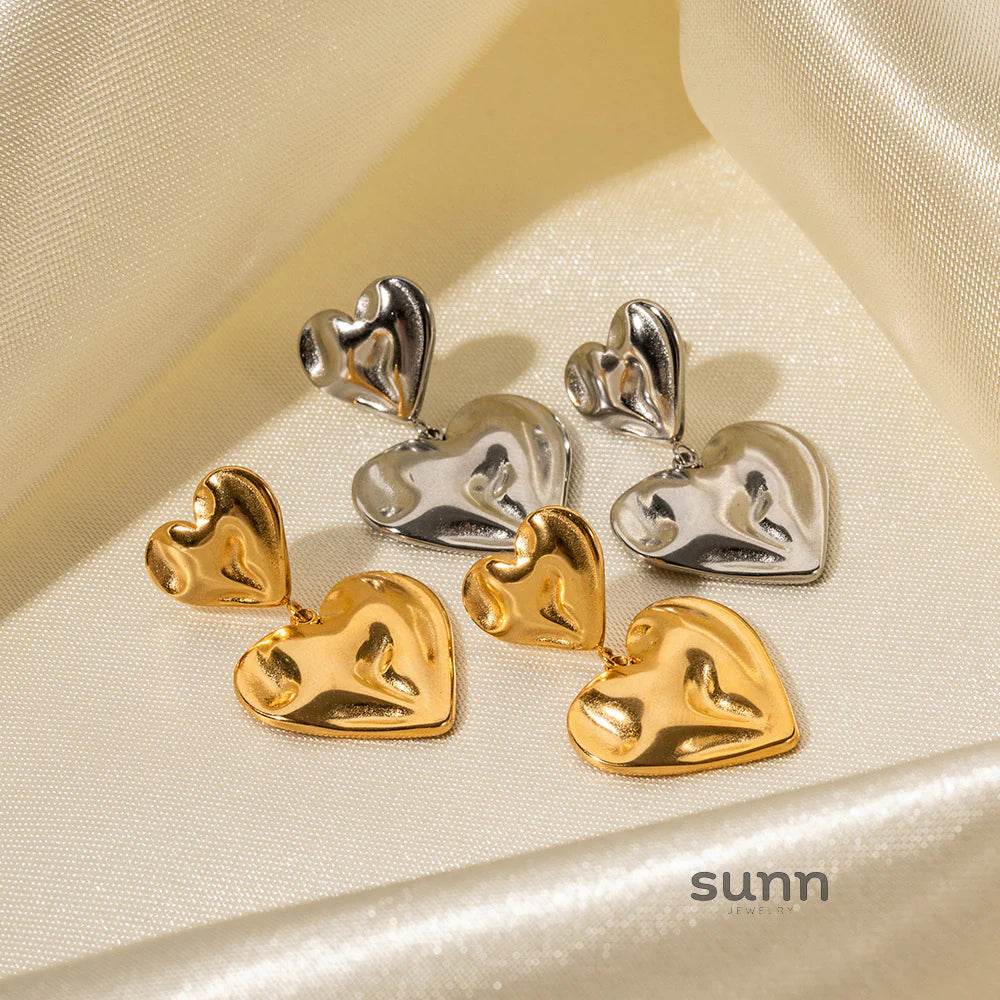 Dreya Hammered Heart Earrings