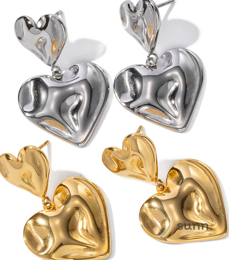 Dreya Hammered Heart Earrings