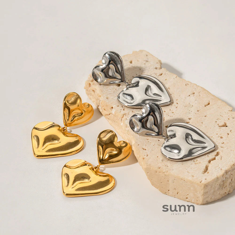 Dreya Hammered Heart Earrings