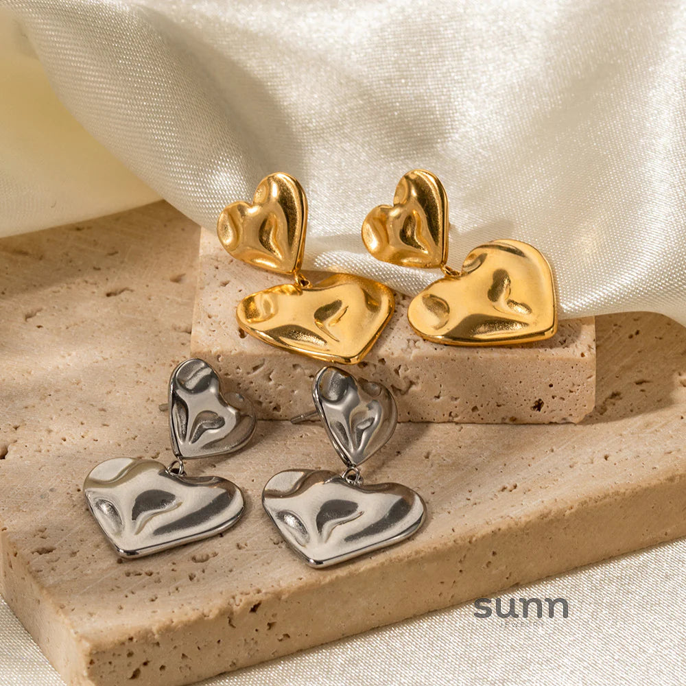 Dreya Hammered Heart Earrings