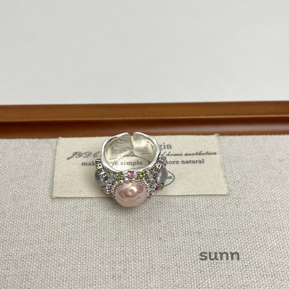 Dua Bright Silver Gemstone Ring [A8X00QBY]