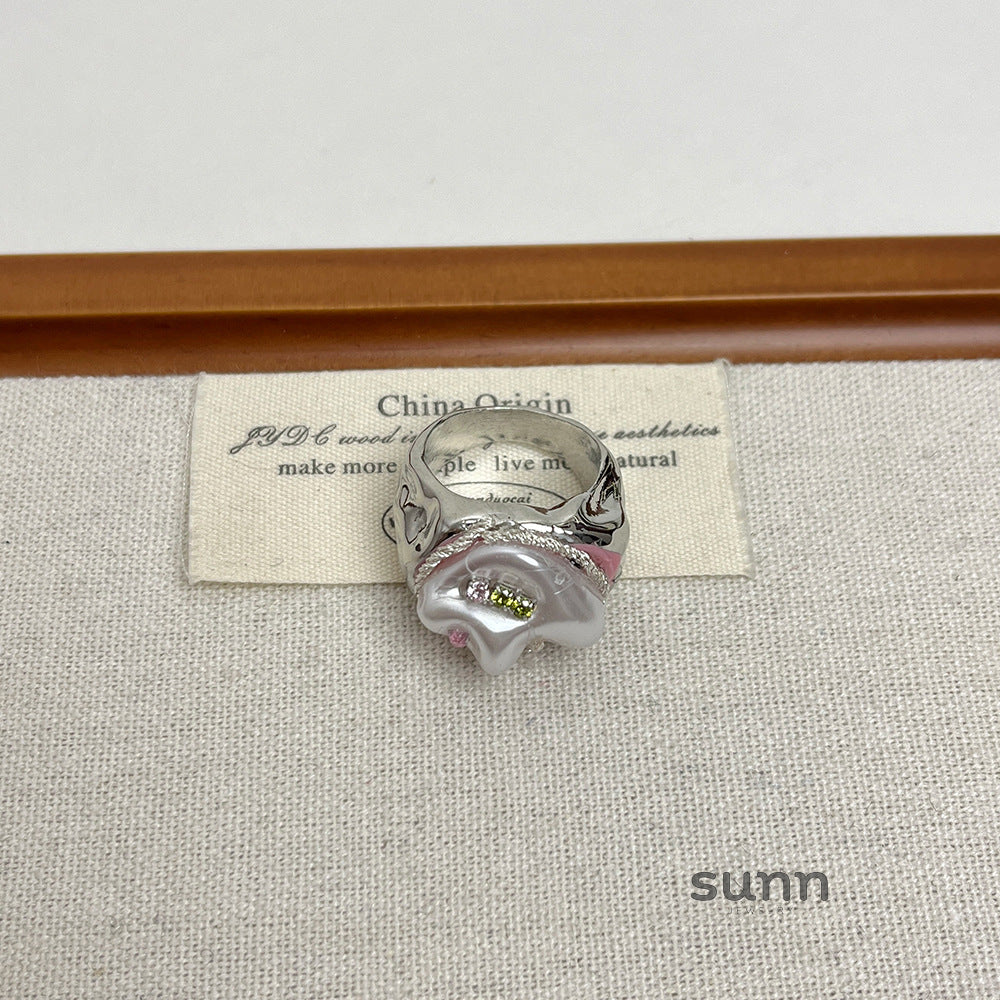 Dua Bright Silver Gemstone Ring [ZDHJGL60]