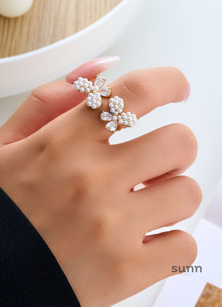 Dua Butterfly Pearl Ring [YTW46WS2]