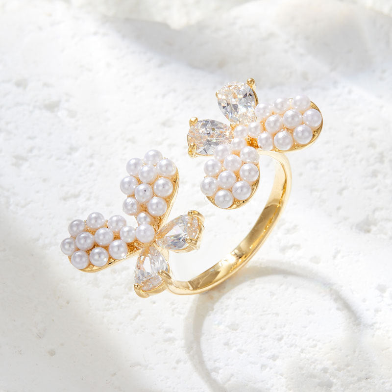 Dua Butterfly Pearl Ring [DH4ACRLZ]