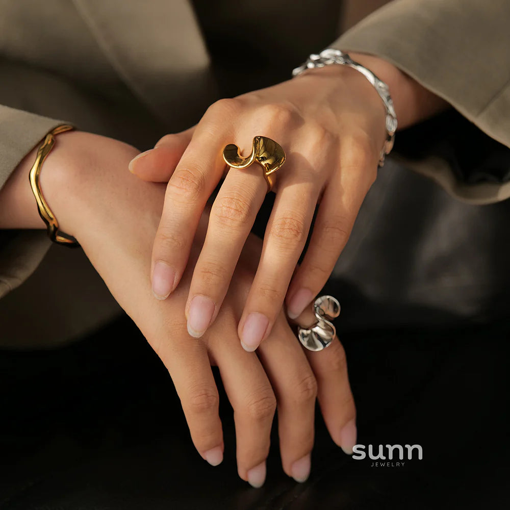 Dyani Gold Ruffle Ring